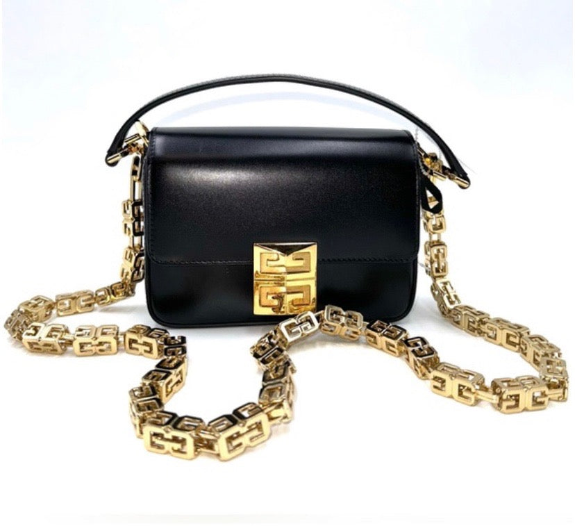 GIVENCHY BOX CALFSKIN SMALL 4G CUBE CHAIN CROSSBODY BAG