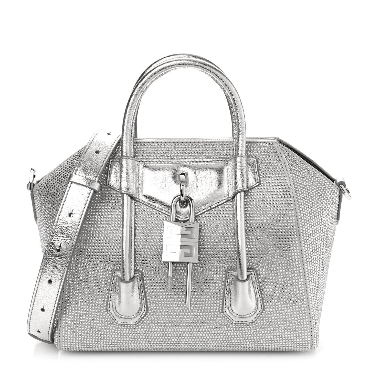 GIVENVHY CRYSTAL EMBELLISHED MINI LOCK ANTIGONA SHOULDER BAG