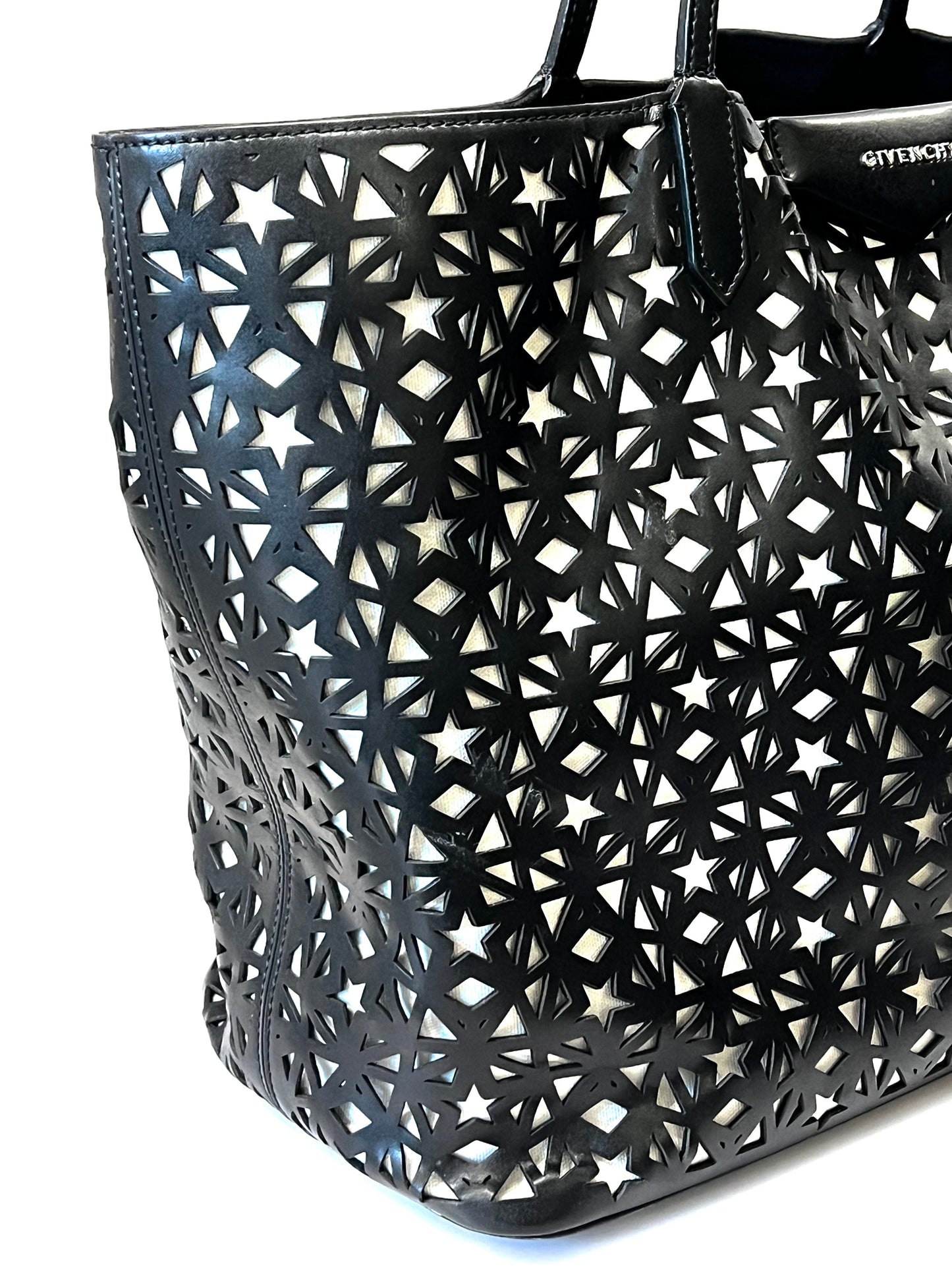 GIVENCHY PERFORATED LEATHER LARGE STAR ANTIGONA TOTE BAG
