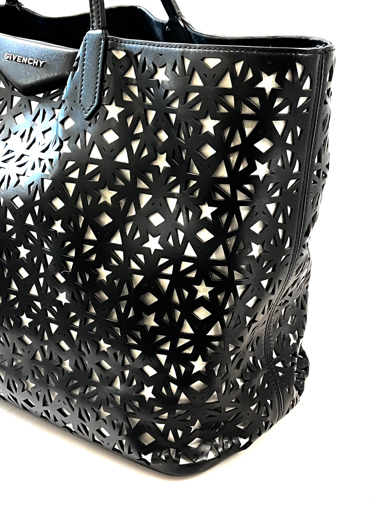 GIVENCHY PERFORATED LEATHER LARGE STAR ANTIGONA TOTE BAG