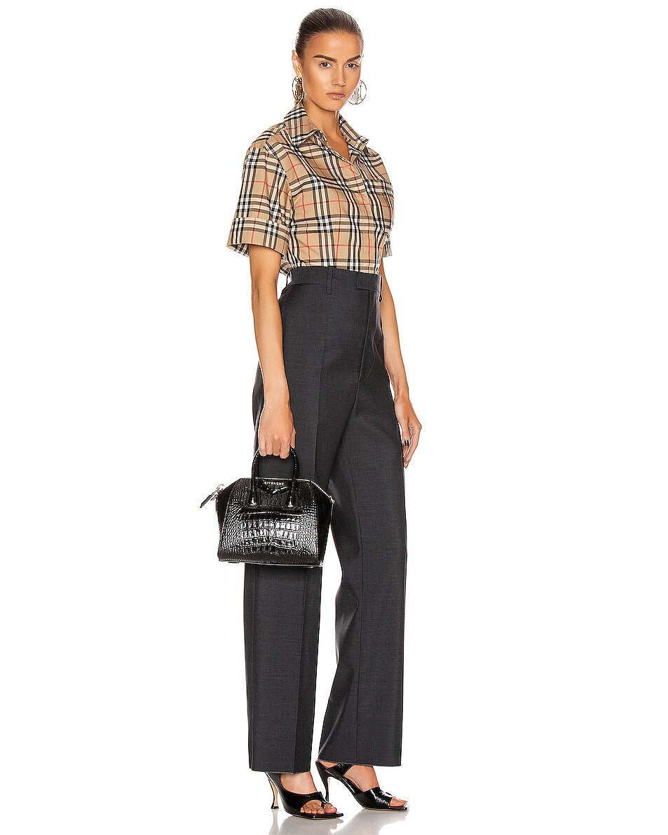 GIVENCHY SMALL CALFSKIN LEATHER CROC EMBOSSED ANTIGONA BAG