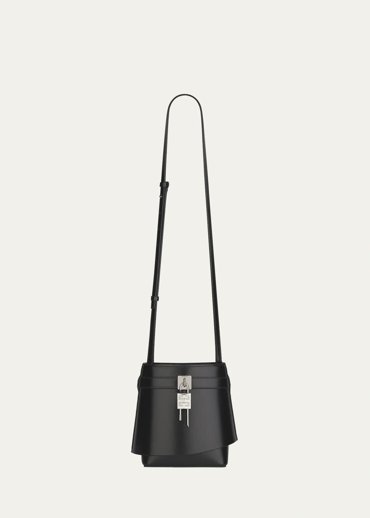 GIVENCHY SHARK LOCK LEATHER BUCKET BAG