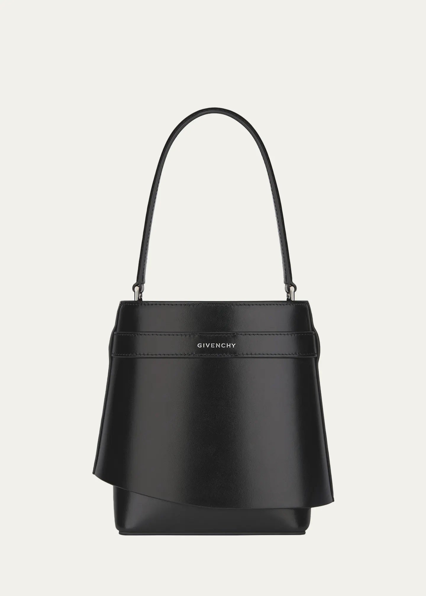 GIVENCHY SHARK LOCK LEATHER BUCKET BAG