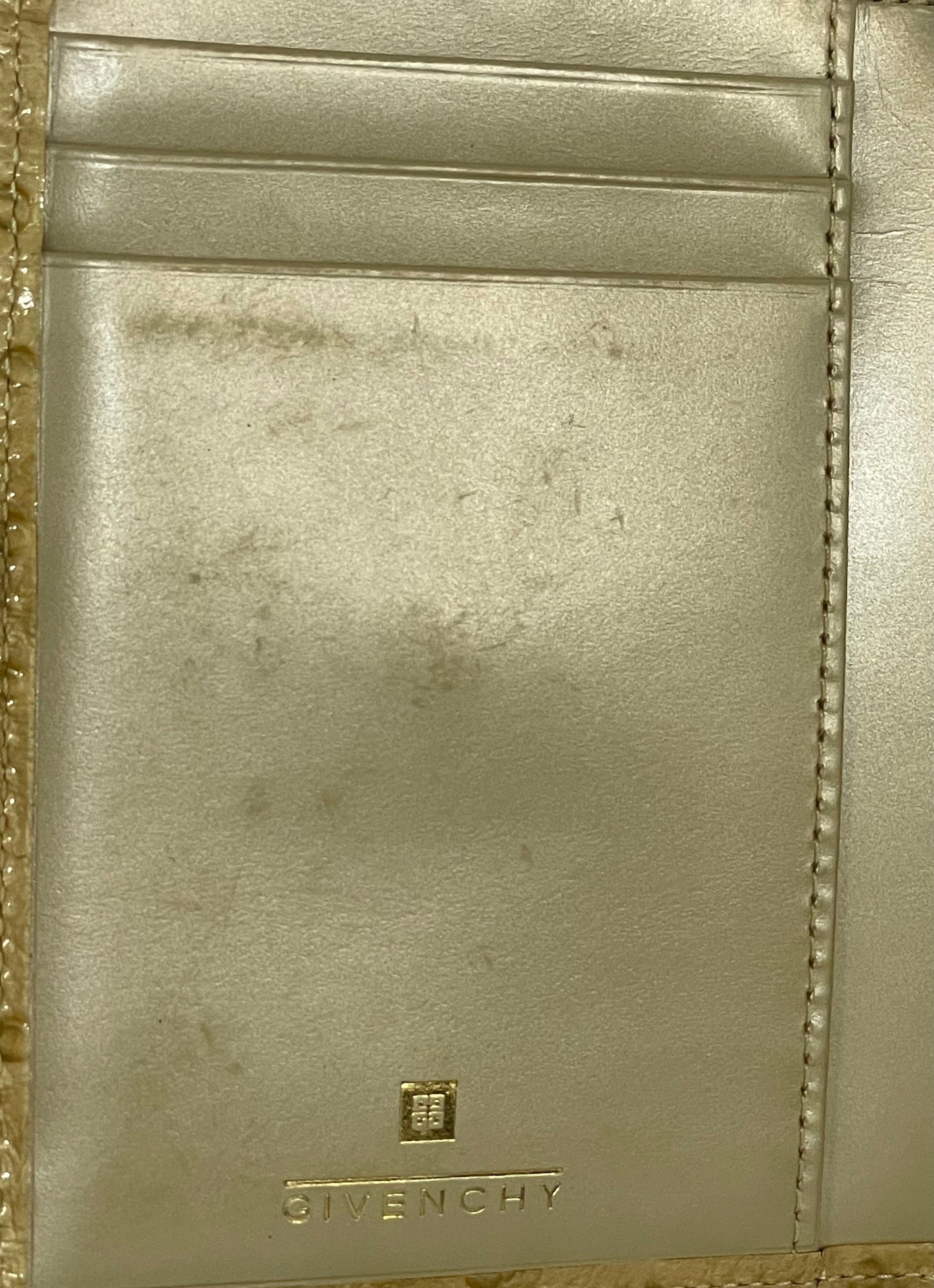 GIVENCHY VINTAGE OSTRICH LEATHER BI-FOLD WALLET