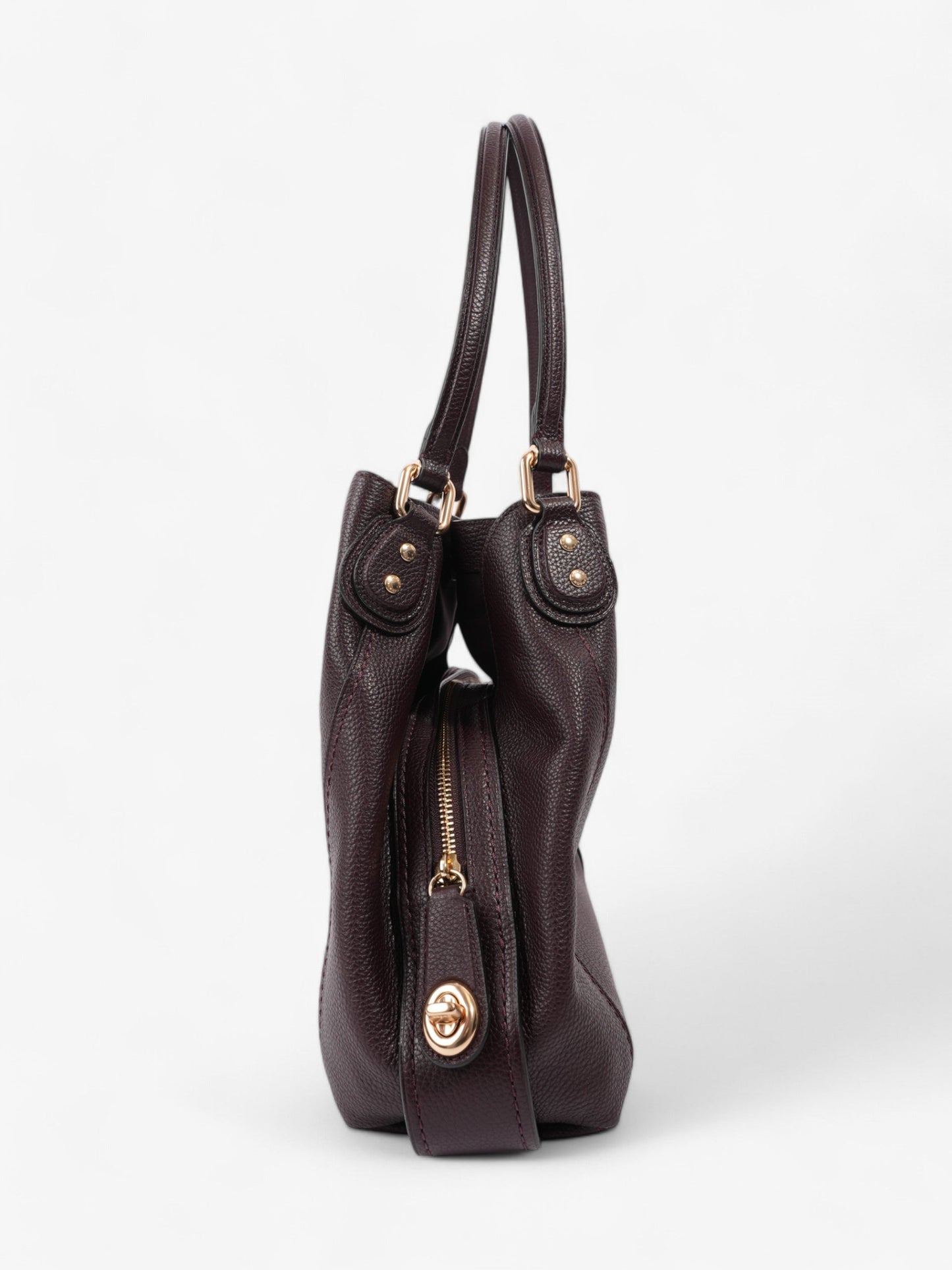 Coach Edie Burgundy Grained Leather 31