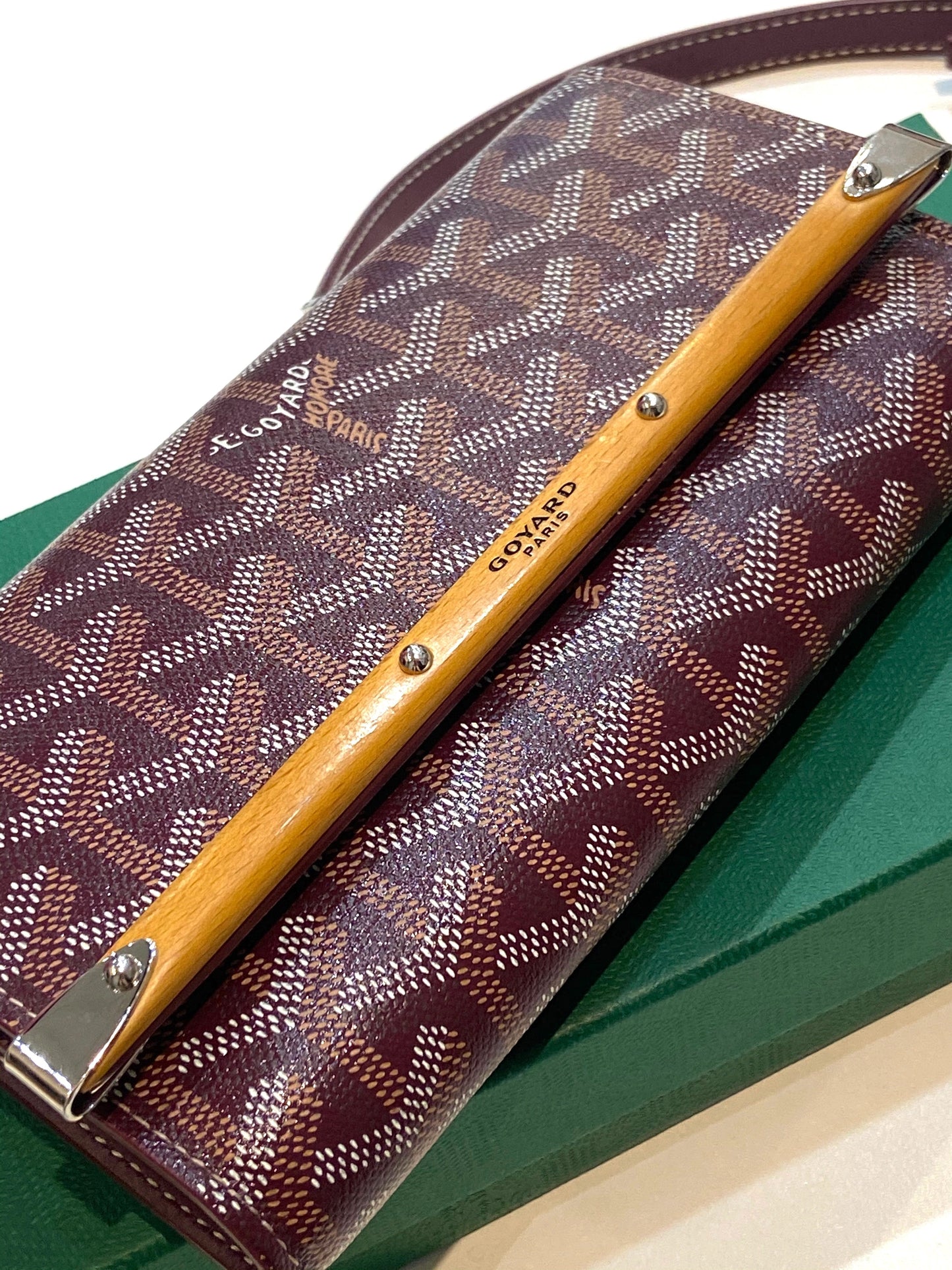 GOYARD GOYARDINE MONTE CARLO BOISE PM CLUTCH WITH SHOULDER STRAP