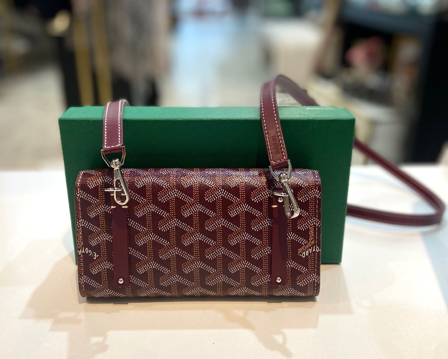 GOYARD GOYARDINE MONTE CARLO BOISE PM CLUTCH WITH SHOULDER STRAP