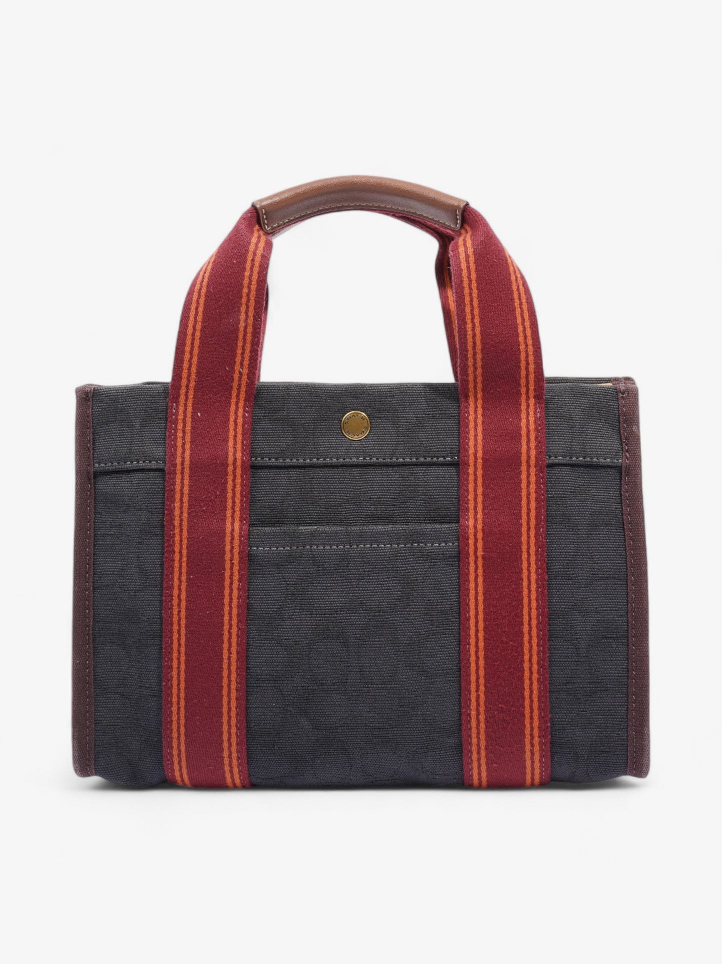 Coach Spin Tote Navy Blue / Maroon / Brown Cotton 27