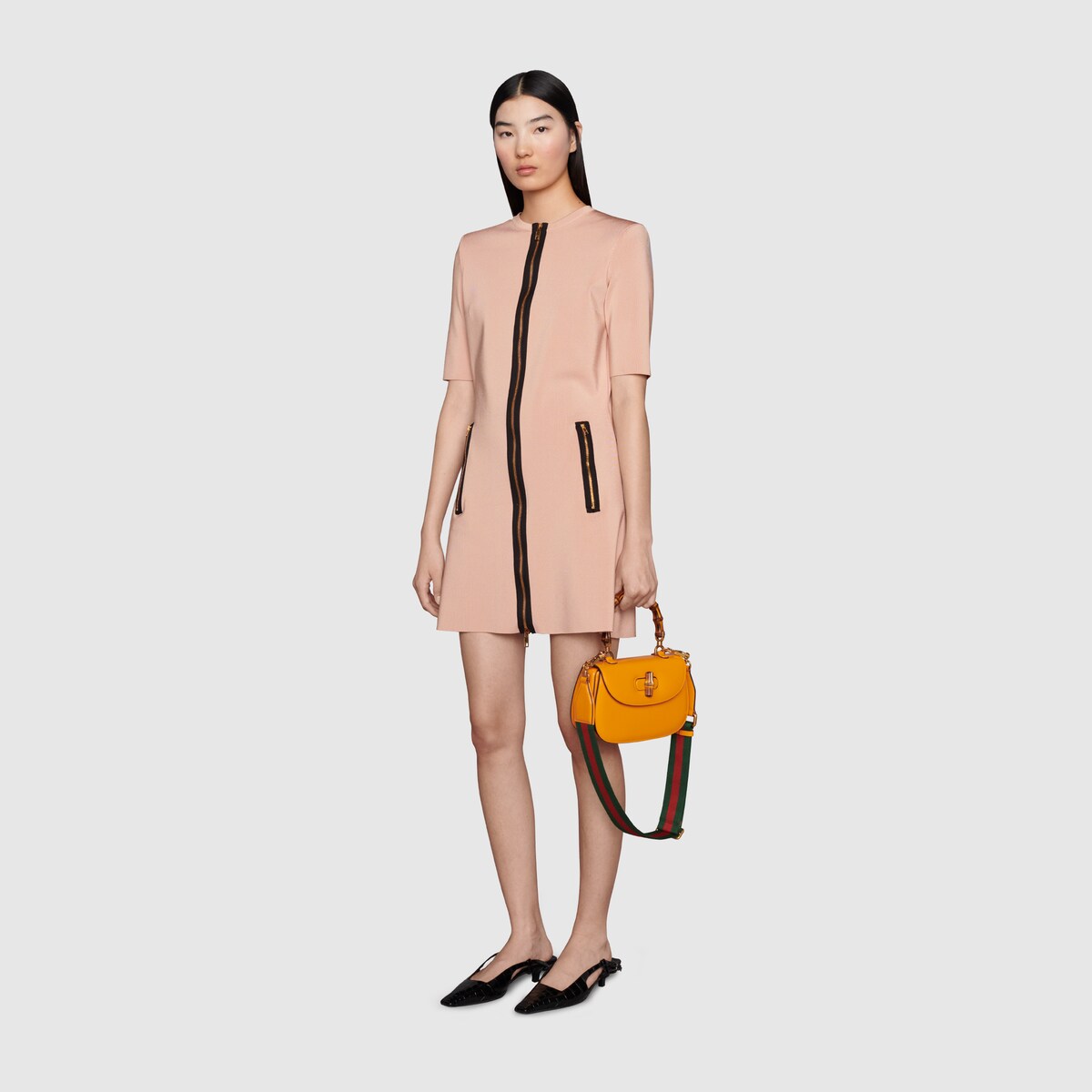 GUCCI BAMBOO 1947 SMALL TOP HANDLE CALFSKIN LEATHER BAG