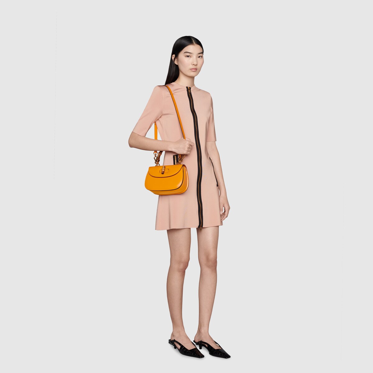 GUCCI BAMBOO 1947 SMALL TOP HANDLE CALFSKIN LEATHER BAG