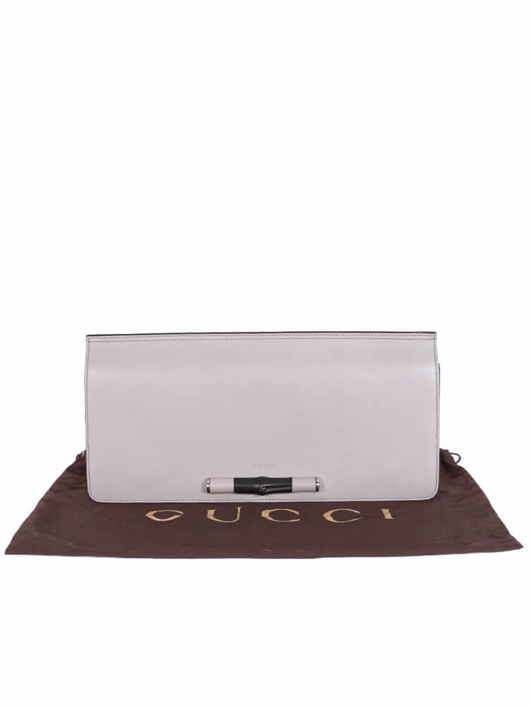 GUCCI BAMBOO LEATHER CLUTCH BAG