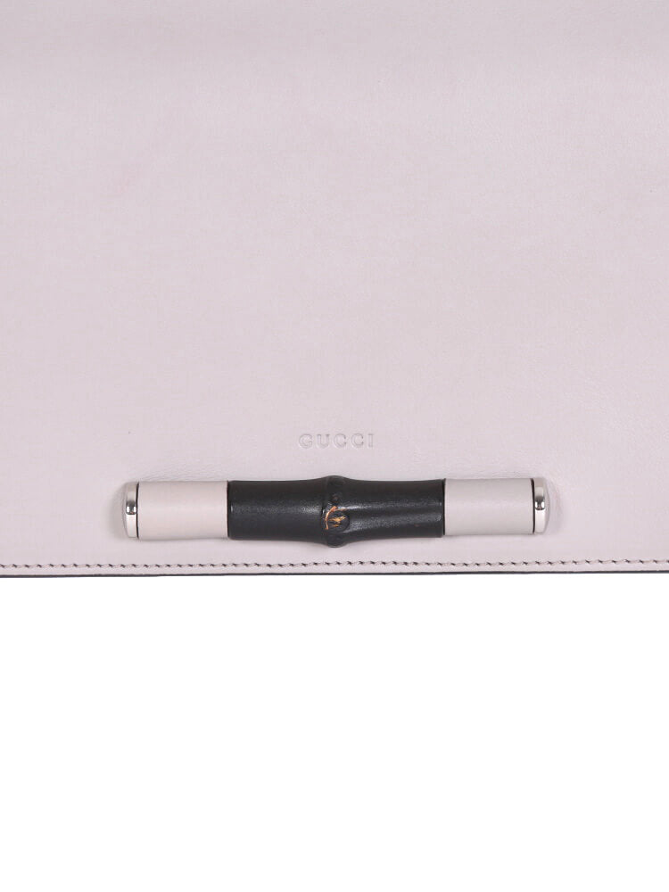 GUCCI BAMBOO LEATHER CLUTCH BAG