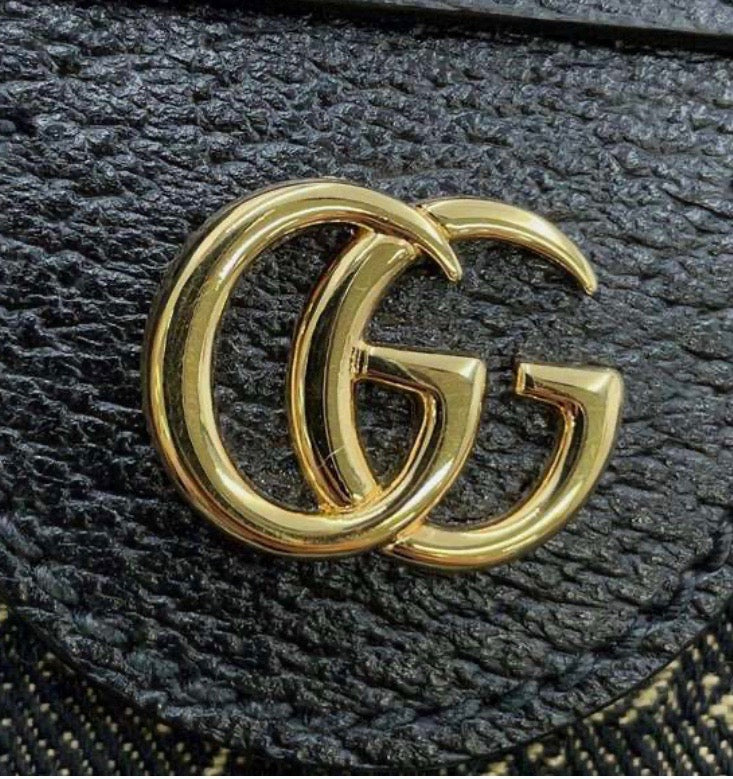 GUCCI JACQUARD GG MONOGRAM OPHIDIA MEDIUM DENIM TOTE BAG