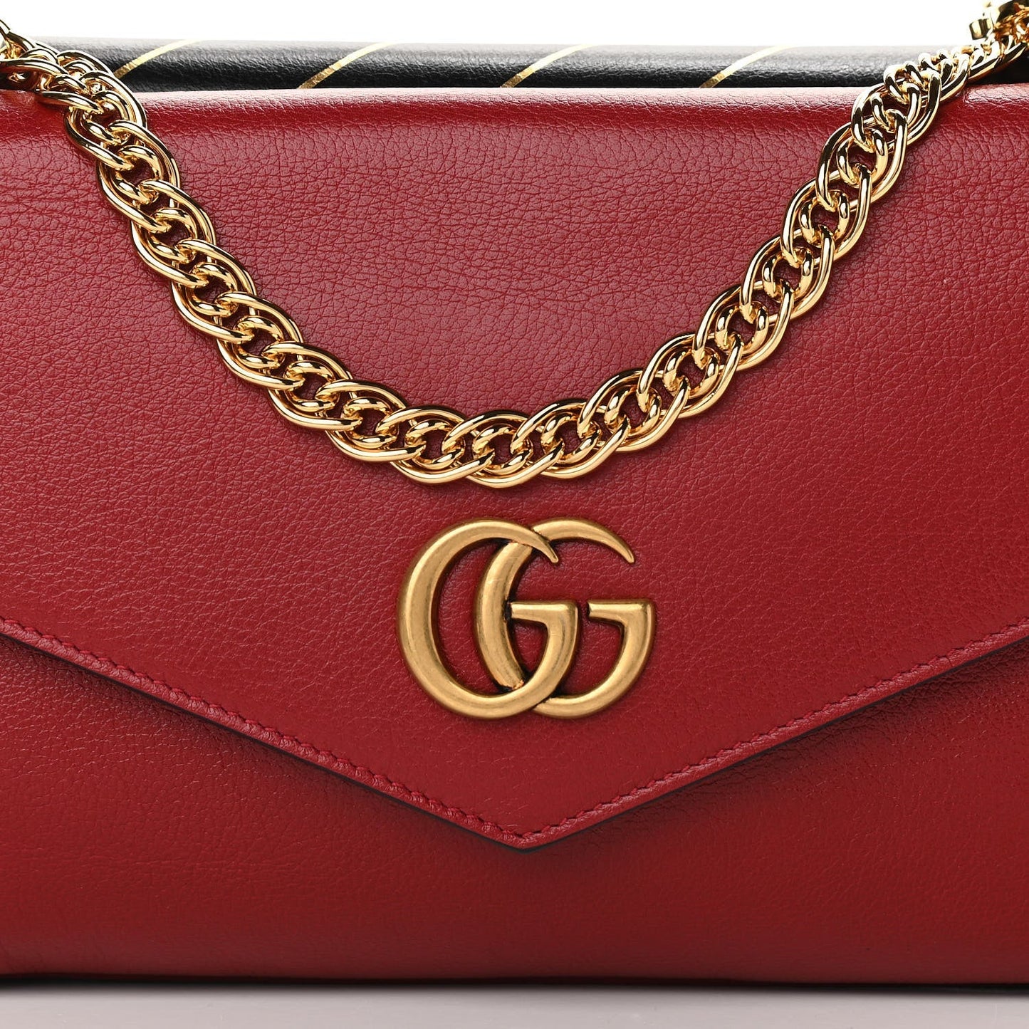 GUCCI CALFSKIN GG MEDIUM THIARA DOUBLE ENVELOPE SHOULDER BAG