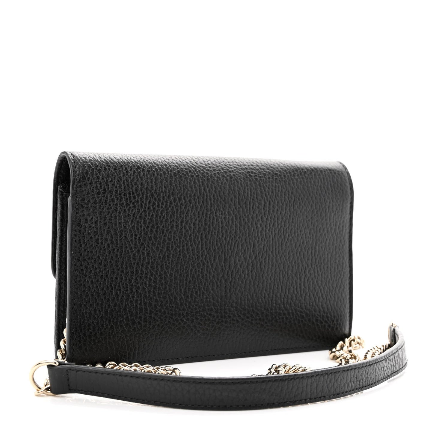 GUCCI CALFSKIN LEATHER INTERLOCKING G WALLET ON A CHAIN