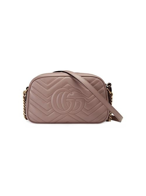 GUCCI CALFSKIN LEATHER SMALL GG MARMONT SHOULDER BAG