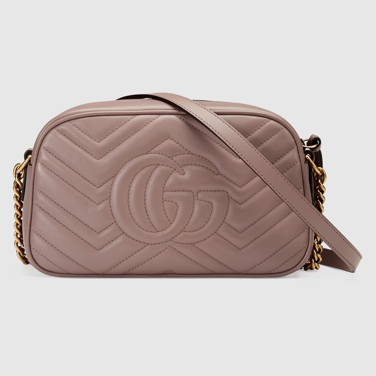 GUCCI CALFSKIN LEATHER SMALL GG MARMONT SHOULDER BAG