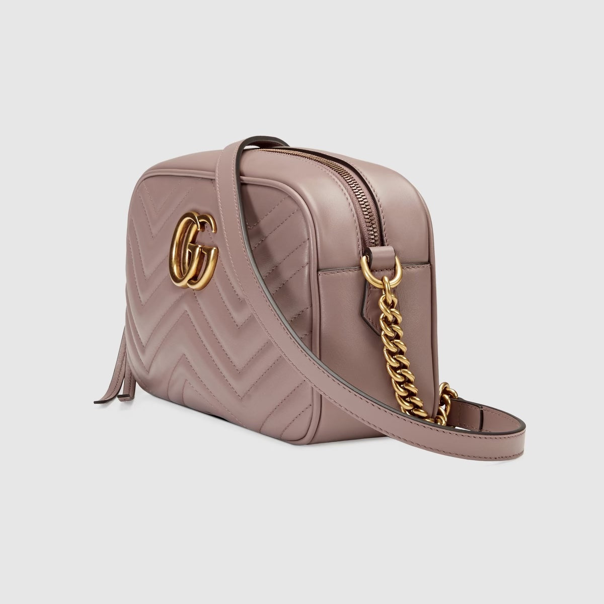 GUCCI CALFSKIN LEATHER SMALL GG MARMONT SHOULDER BAG