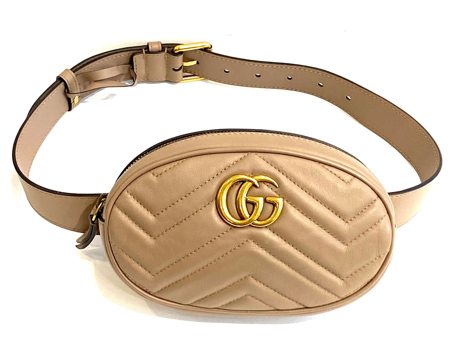 GUCCI CALFSKIN GG MARMONT MATELASSE BELT BAG
