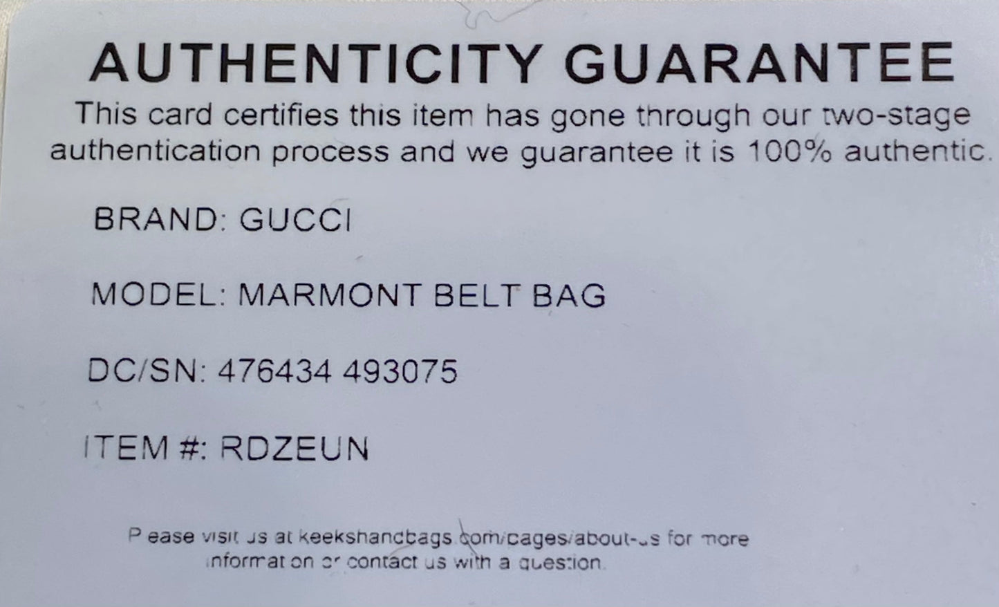 GUCCI CALFSKIN GG MARMONT MATELASSE BELT BAG