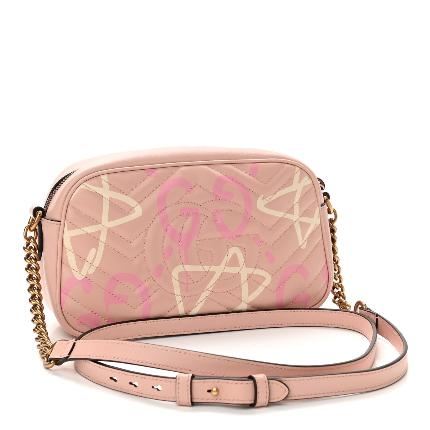GUCCI GG MARMONT CALFSKIN MATELASSE GUCCI GHOST SHOULDER BAG