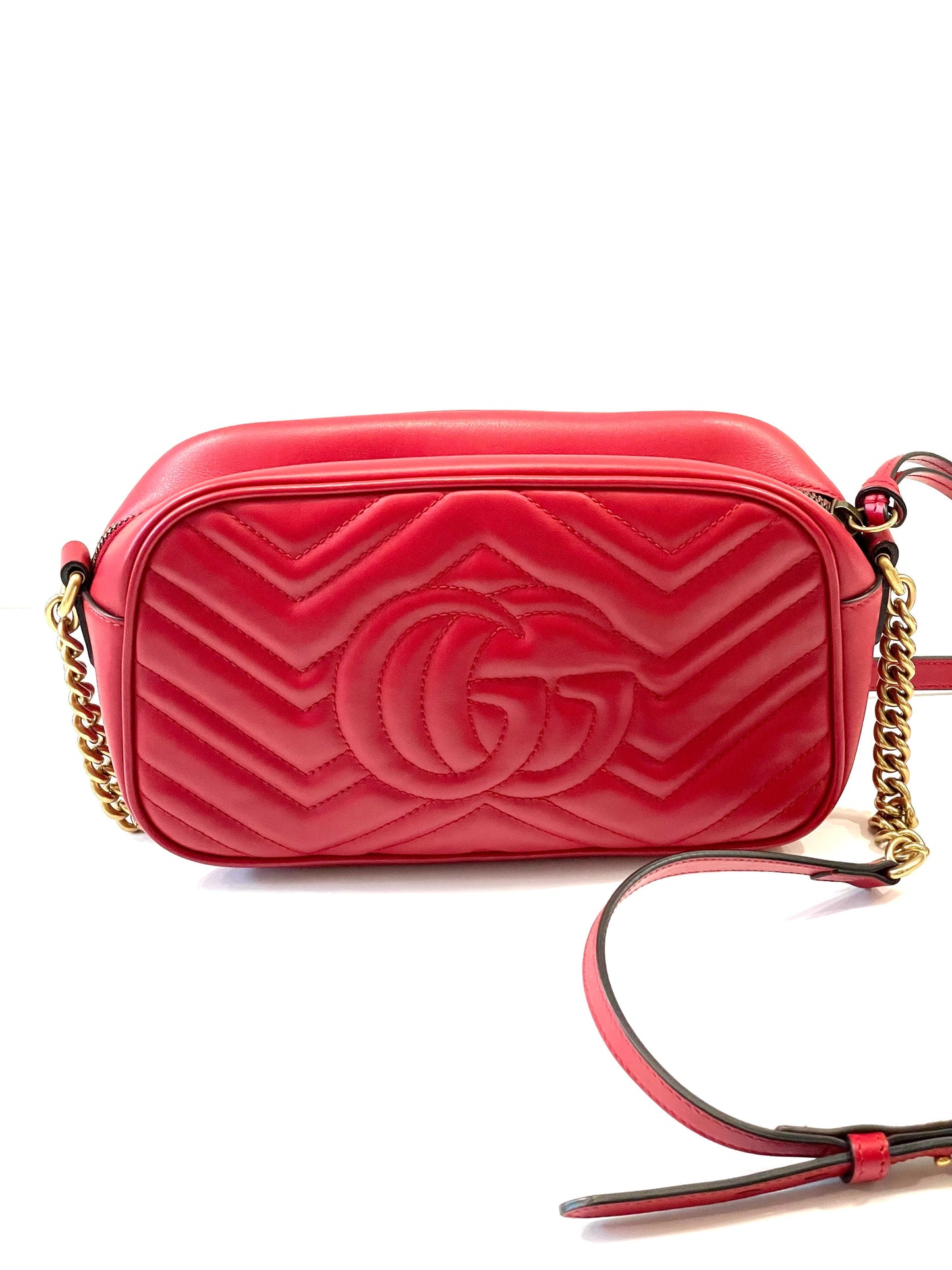 GUCCI GG MARMONT CALFSKIN LEATHER MATELASSE CROSSBODY