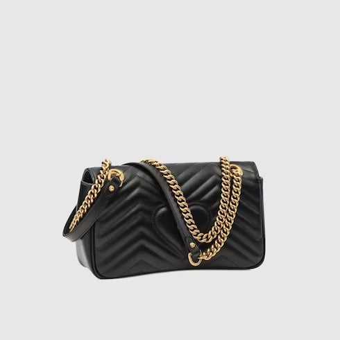 GUCCI GG MARMONT MATELASSE CALFSKIN LEATHER SMALL SHOULDER BAG