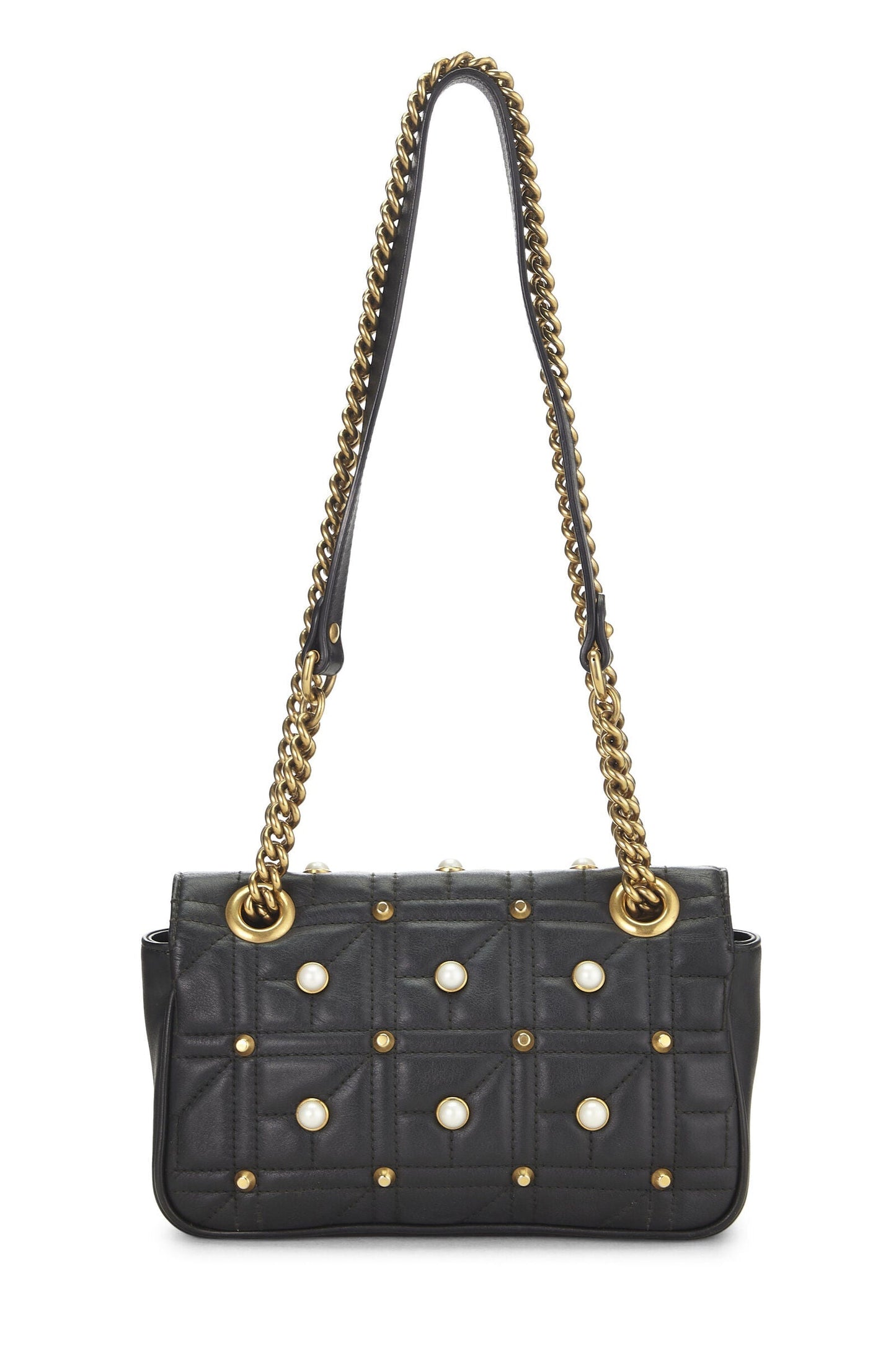GUCCI GG MARMONT MATELASSE FAUX PEARL STUDDED MINI BAG