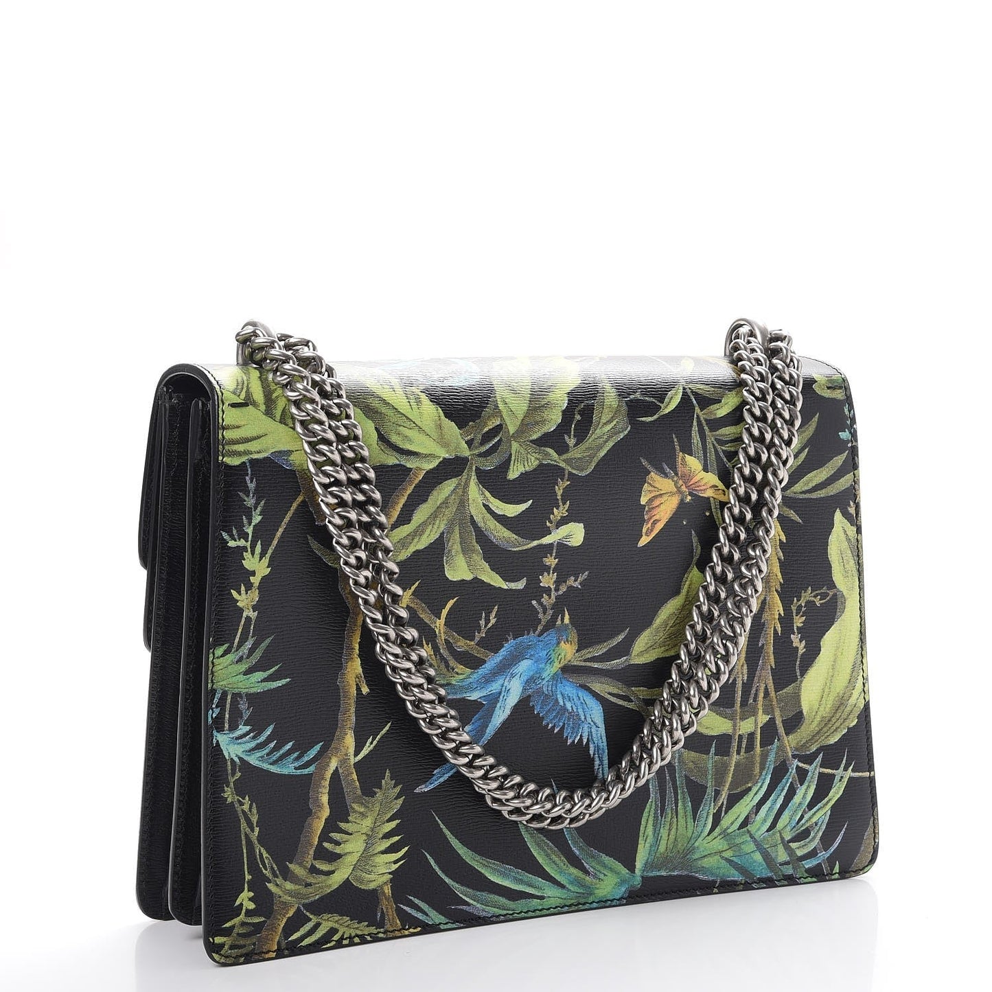 GUCCI CALFSKIN TROPICAL PRINT MEDIUM DIONYSUS SHOULDER BAG