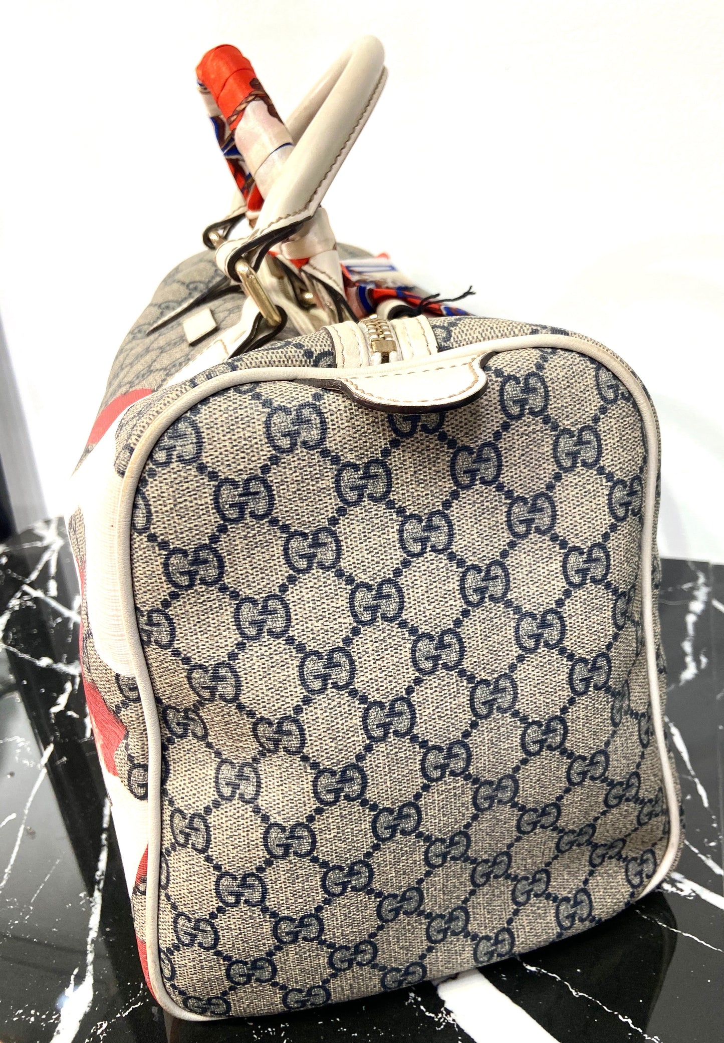 GUCCI GG SUPREME CANADIAN FLAG JOY BOSTON BAG
