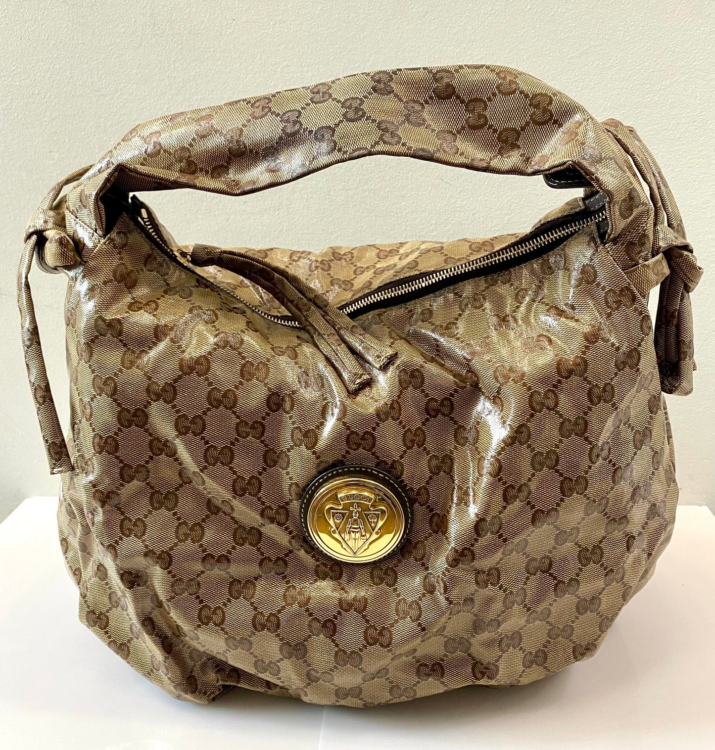 GUCCI CRYSTAL MONOGRAM HYSTERIA HOBO BAG