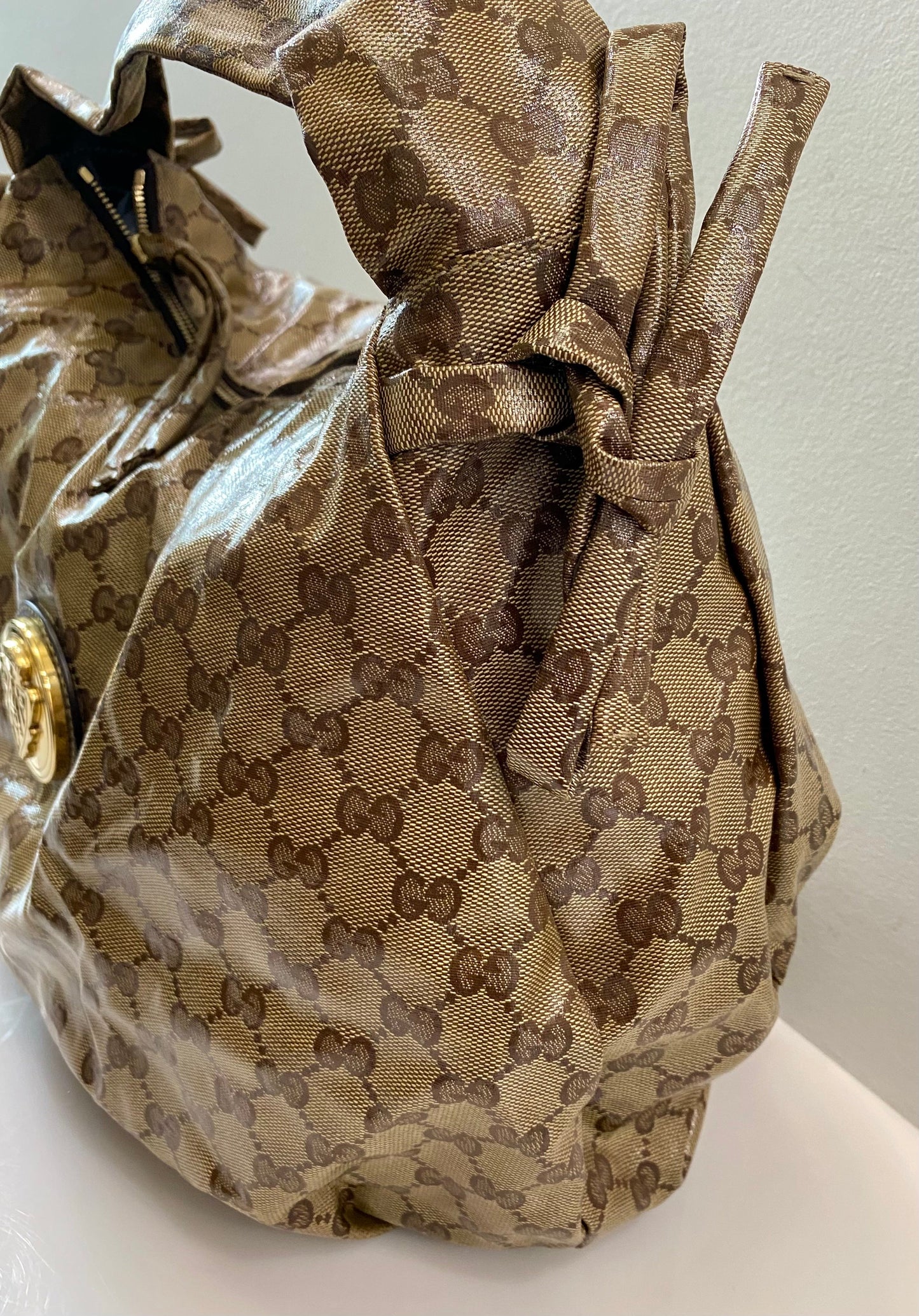 GUCCI CRYSTAL MONOGRAM HYSTERIA HOBO BAG