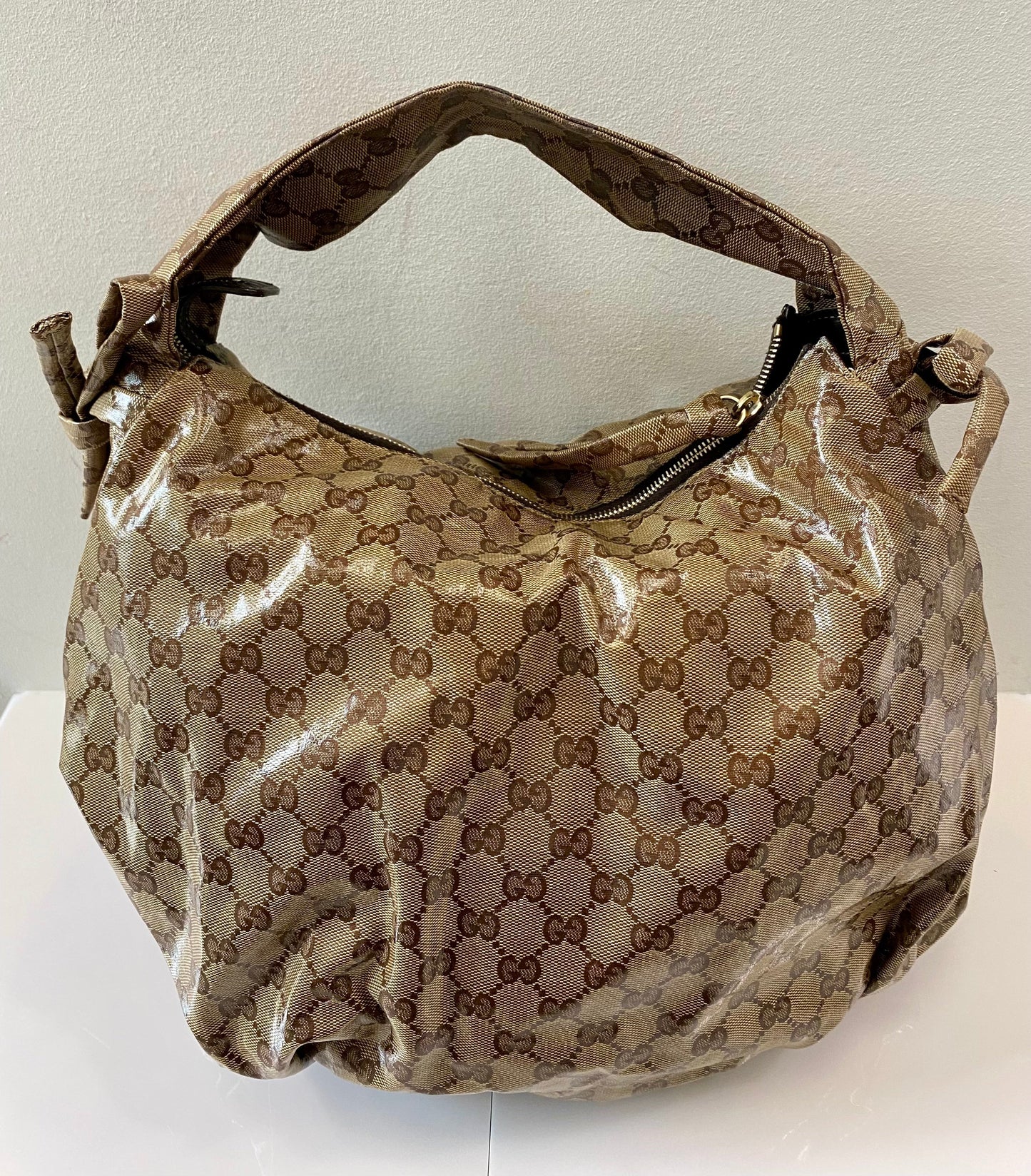 GUCCI CRYSTAL MONOGRAM HYSTERIA HOBO BAG