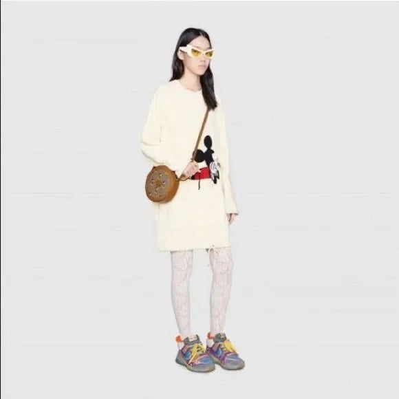 GUCCI X DISNEY GG SUPREME MICKEY MOUSE MINI ROUND CROSSBODY BAG
