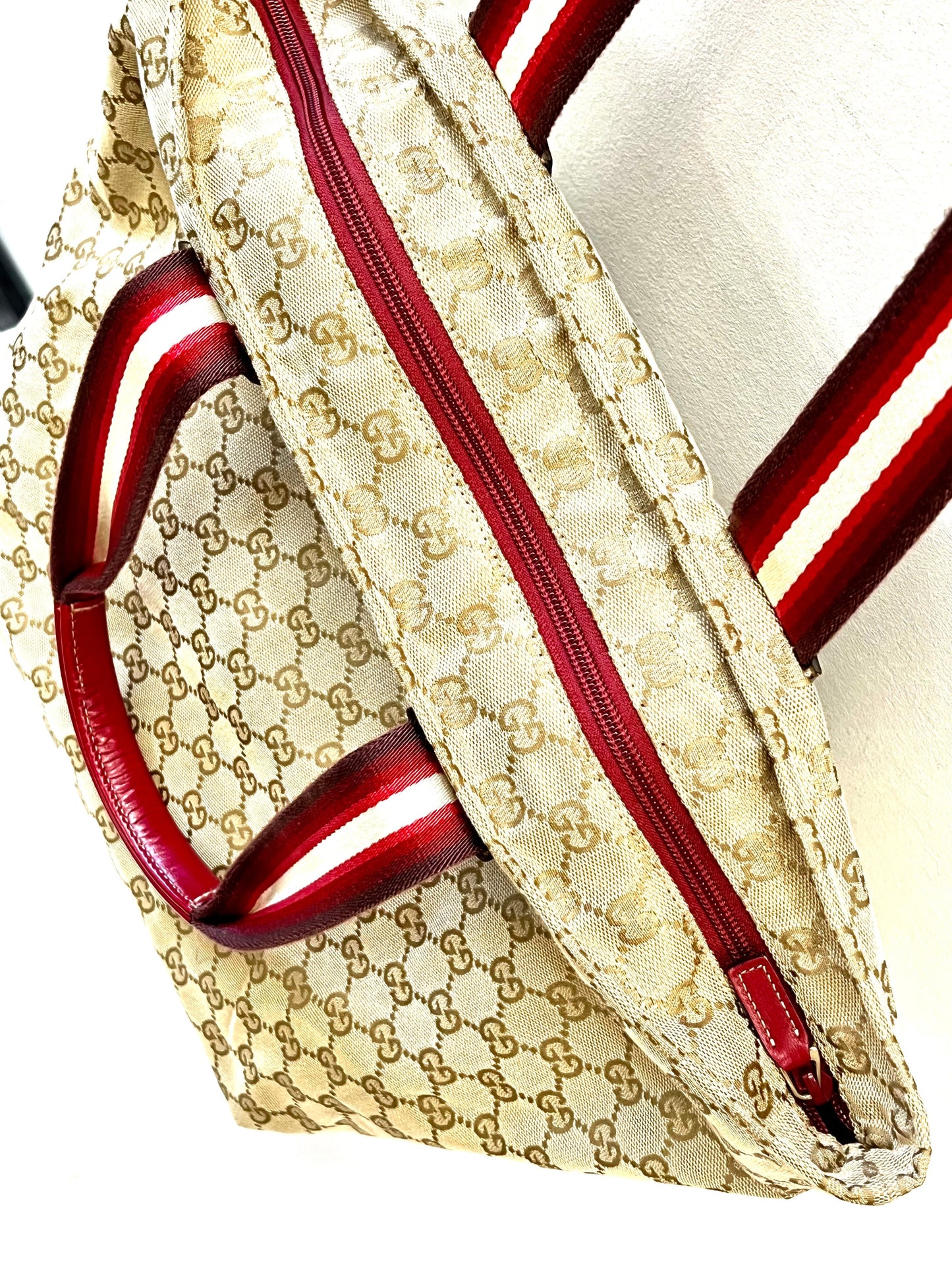 GUCCI GG CANVAS WEB TOTE BAG