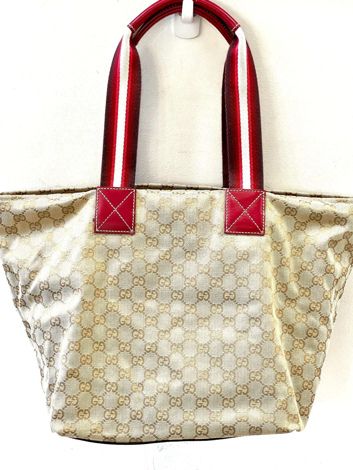 GUCCI GG CANVAS WEB TOTE BAG
