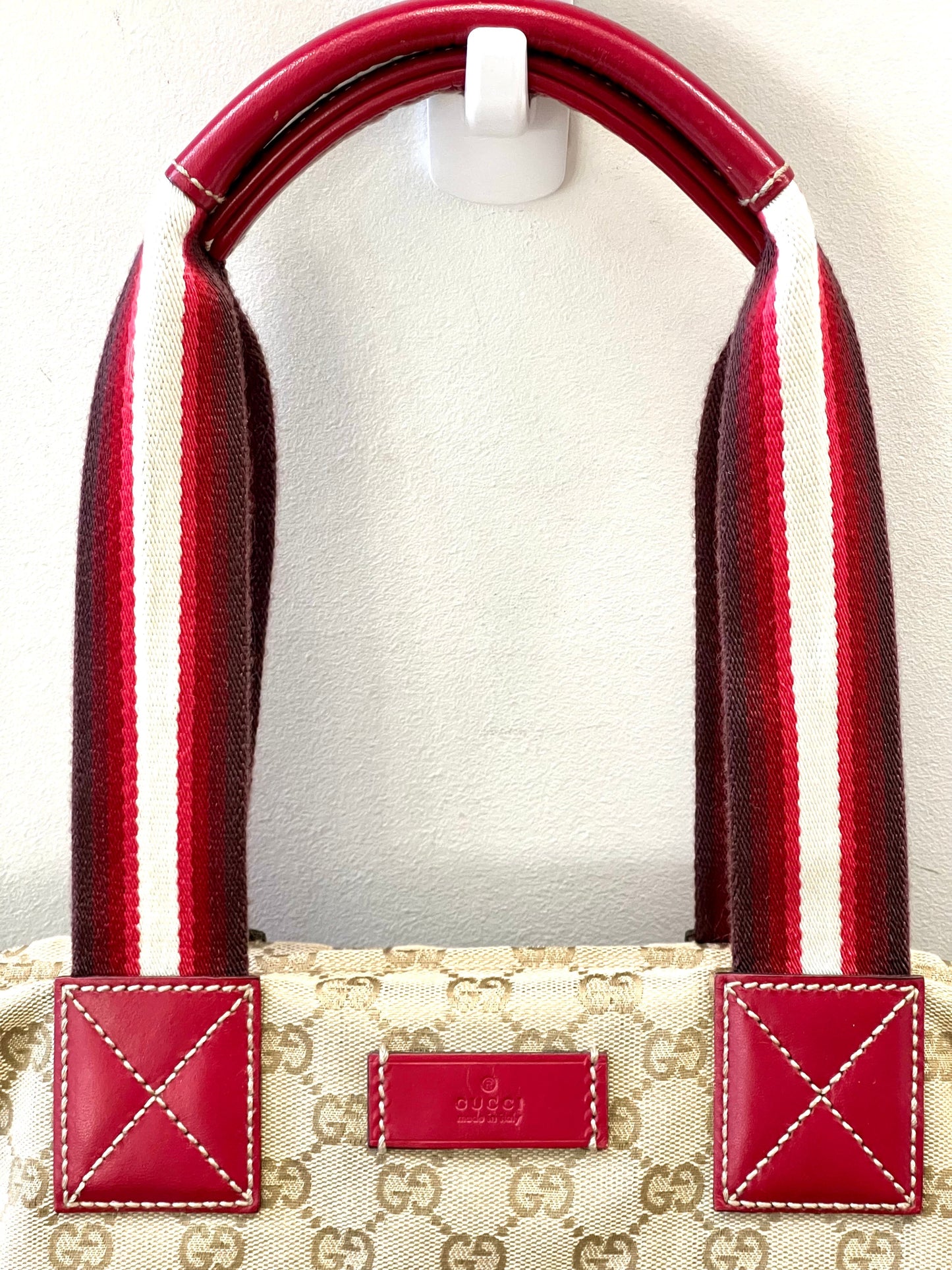 GUCCI GG CANVAS WEB TOTE BAG
