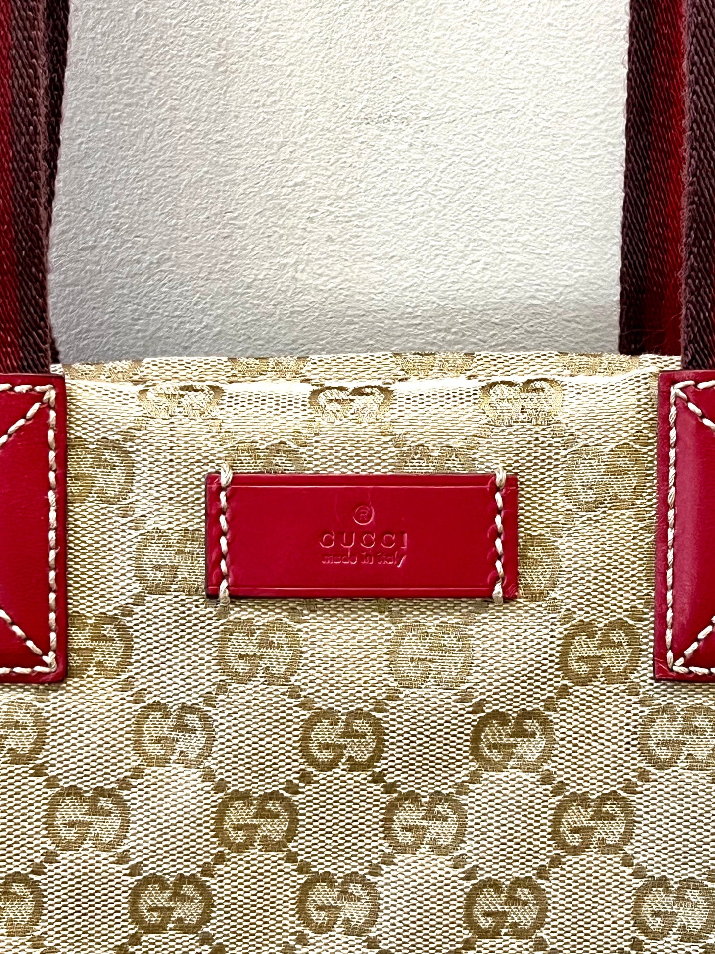 GUCCI GG CANVAS WEB TOTE BAG