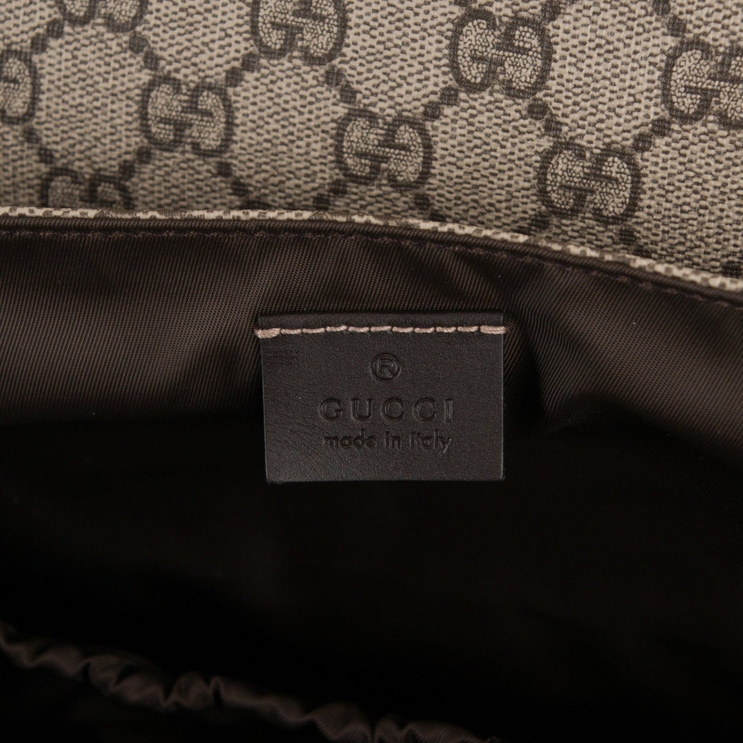GUCCI GG SUPREME MONOGRAM SELLERIA CALFSKIN DIAPER BAG