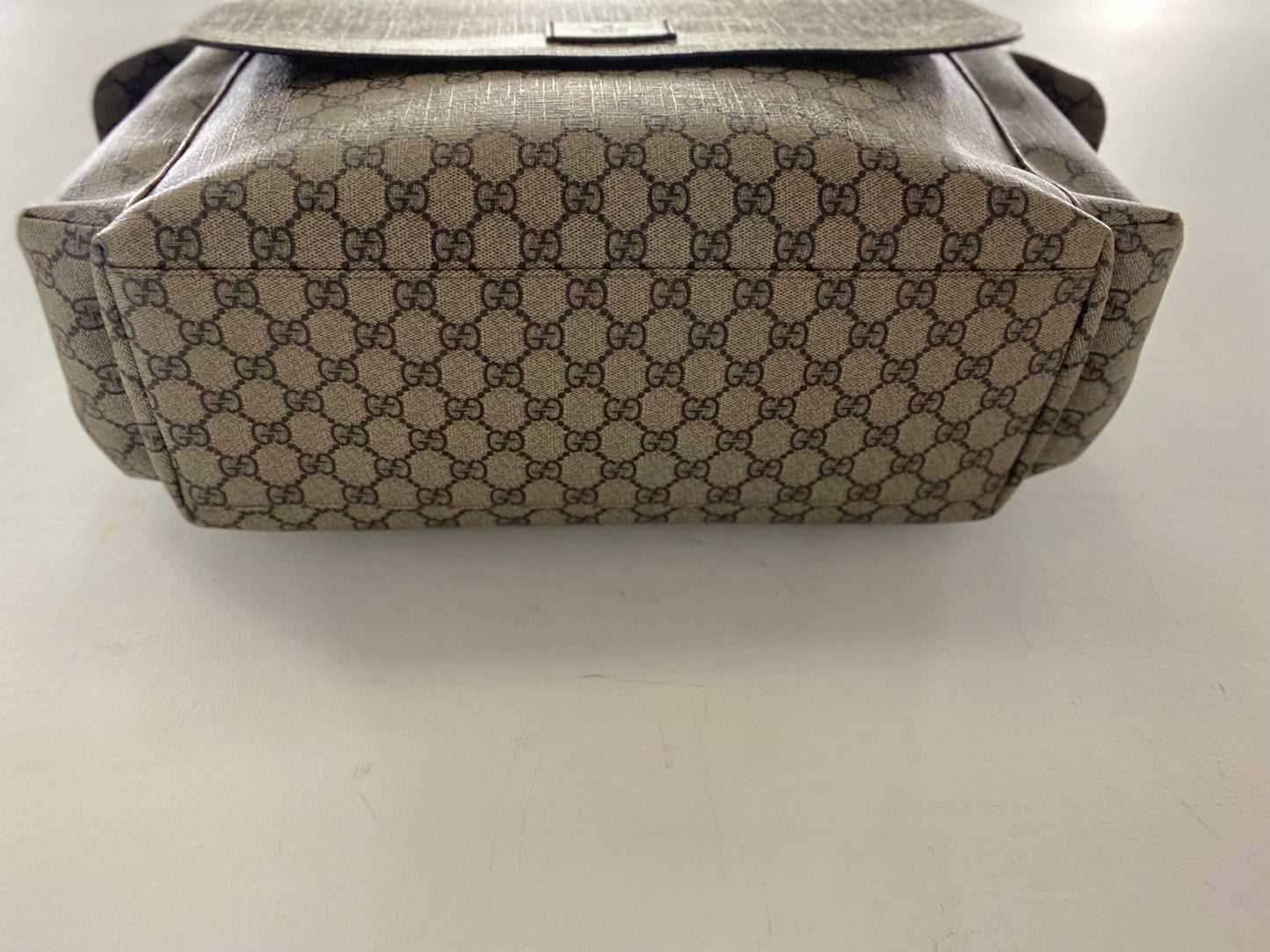 GUCCI GG SUPREME MONOGRAM SELLERIA CALFSKIN DIAPER BAG