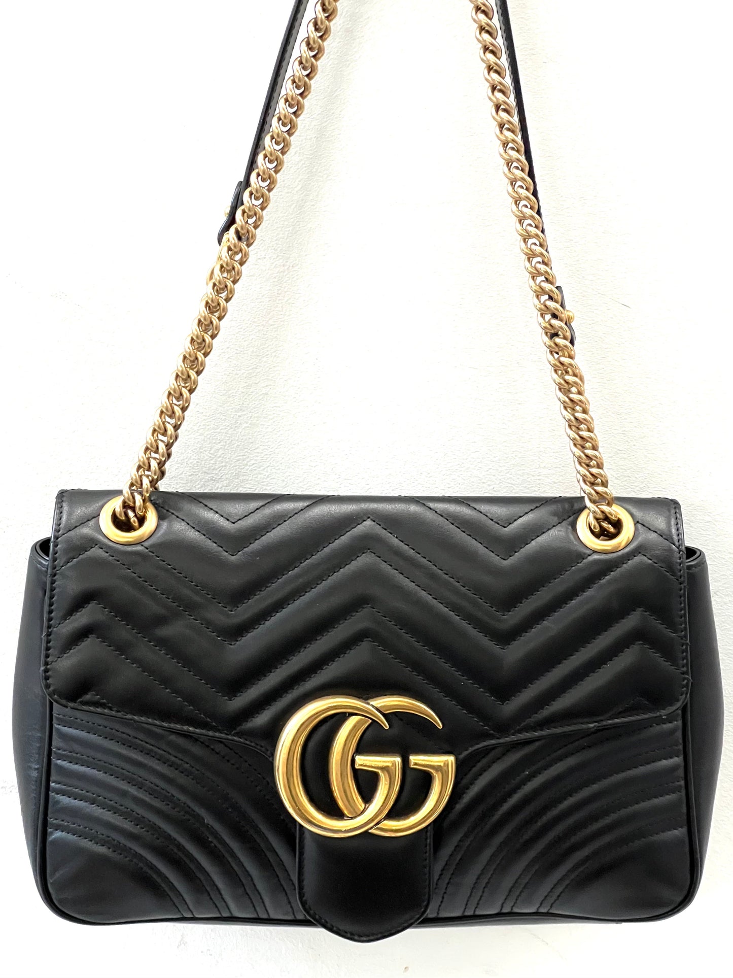 GUCCI GG MARMONT 2.0 MEDIUM SHOULDER BAG-NERO