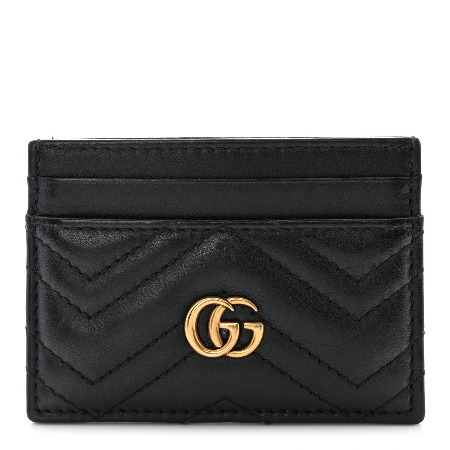 GUCCI GG MARMONT CALFSKIN LEATHER CARD CASE
