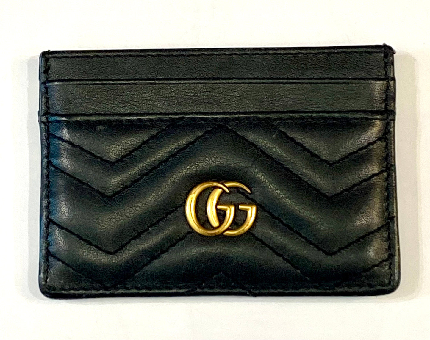 GUCCI GG MARMONT CALFSKIN LEATHER CARD CASE