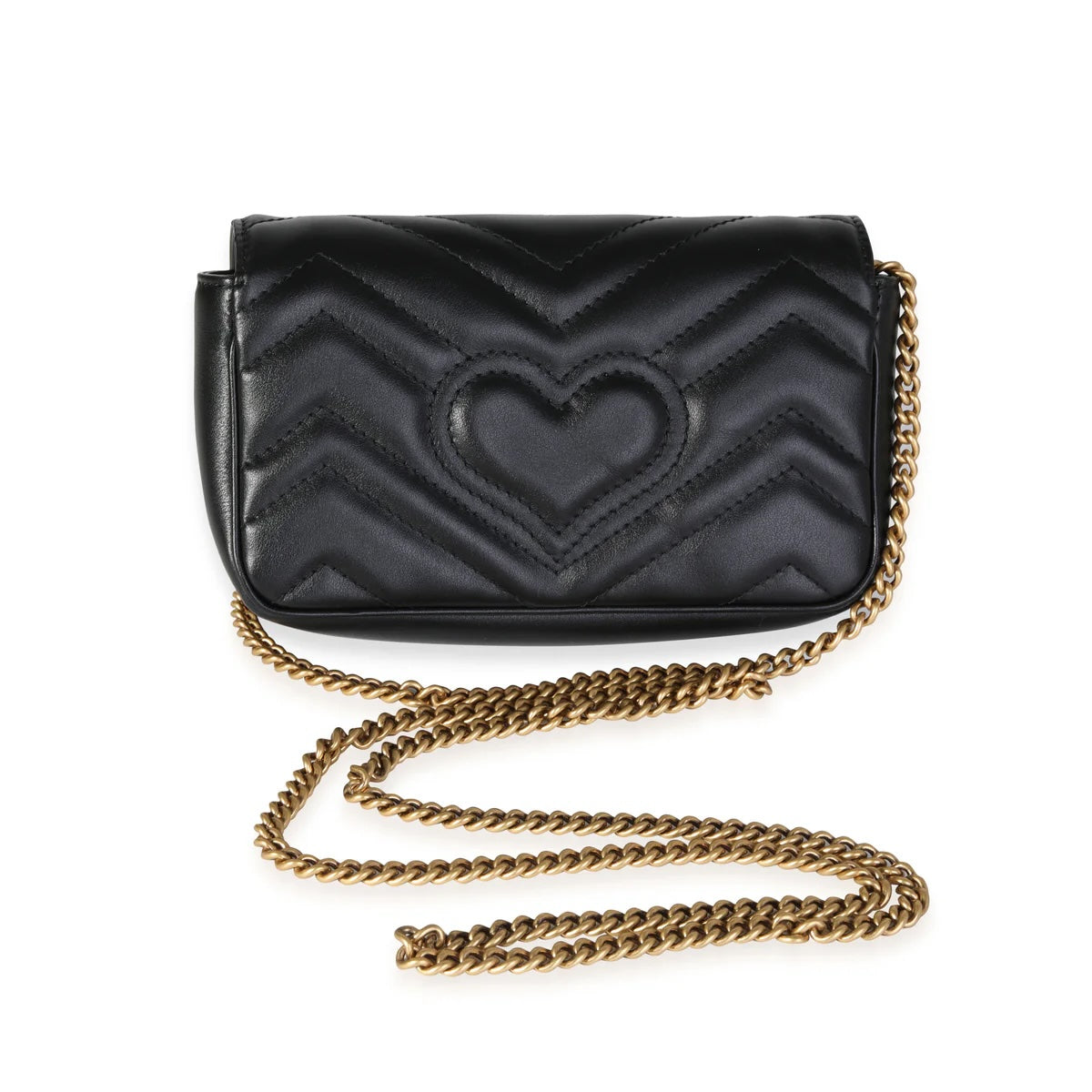 GUCCI GG MARMONT CALFSKIN LEATHER SUPER MINI CHAIN BAG