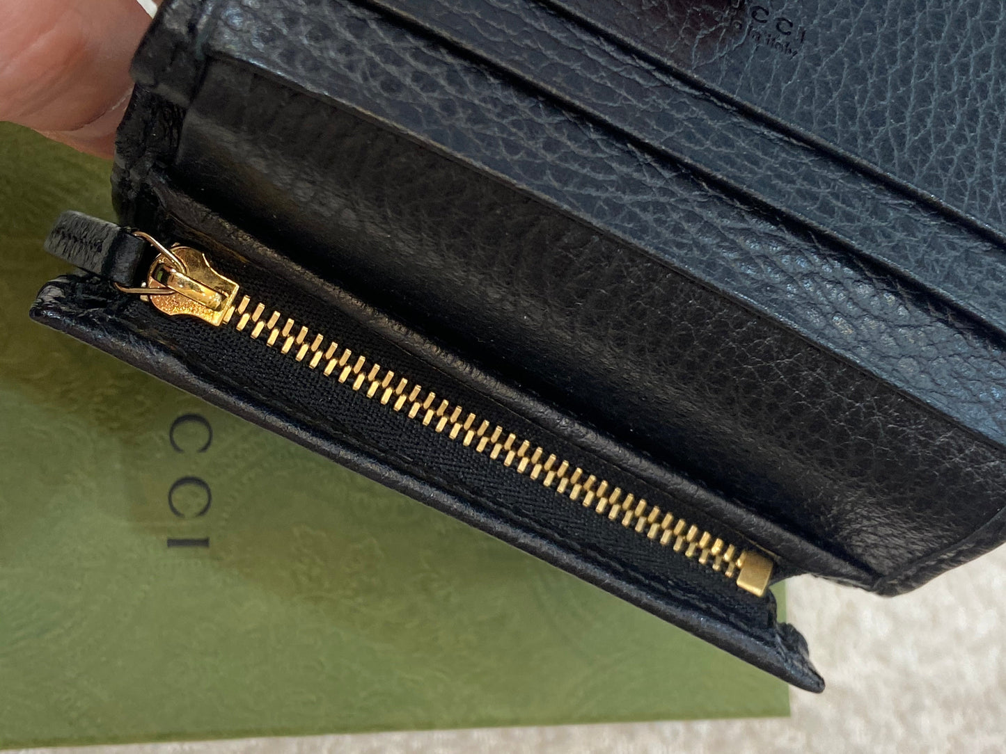 GUCCI GG MARMONT CALFSKIN LEATHER SMALL WALLET