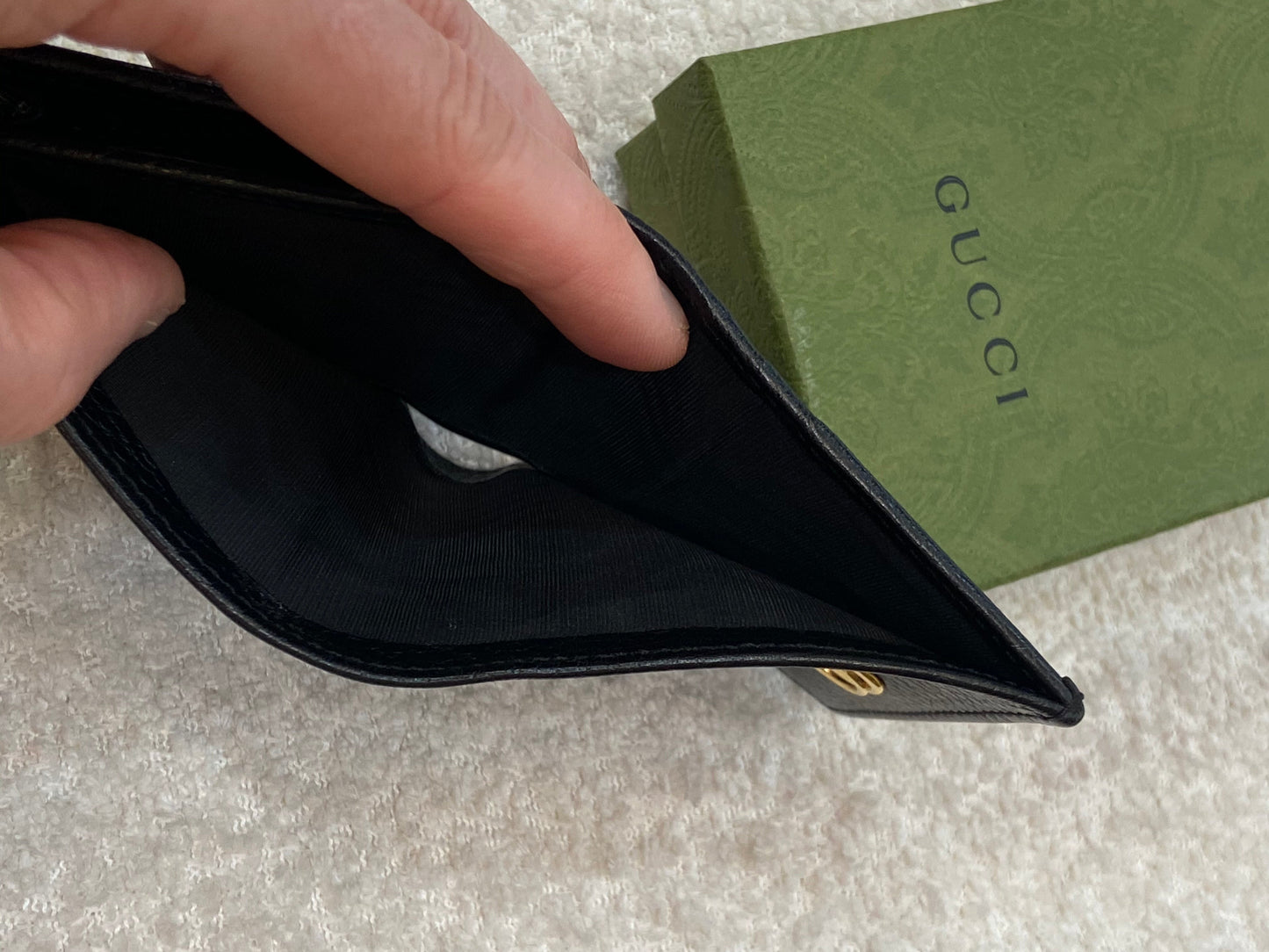 GUCCI GG MARMONT CALFSKIN LEATHER SMALL WALLET