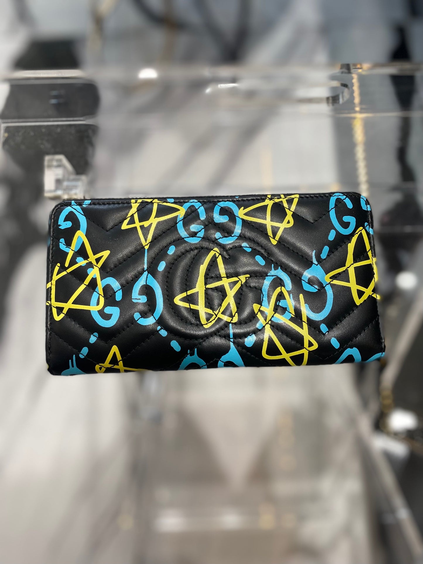GUCCI GG MARMONT GHOST ZIP AROUND WALLET