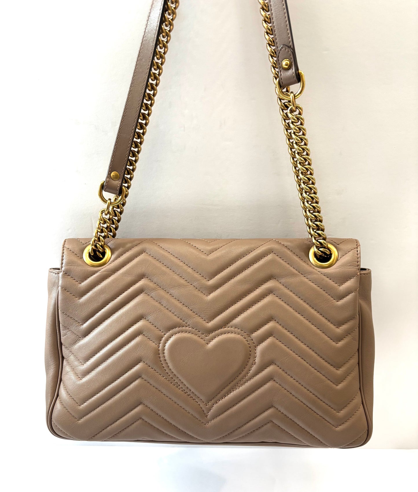 GUCCI GG MARMONT CALFSKIN LEATHER MEDIUM SHOULDER BAG