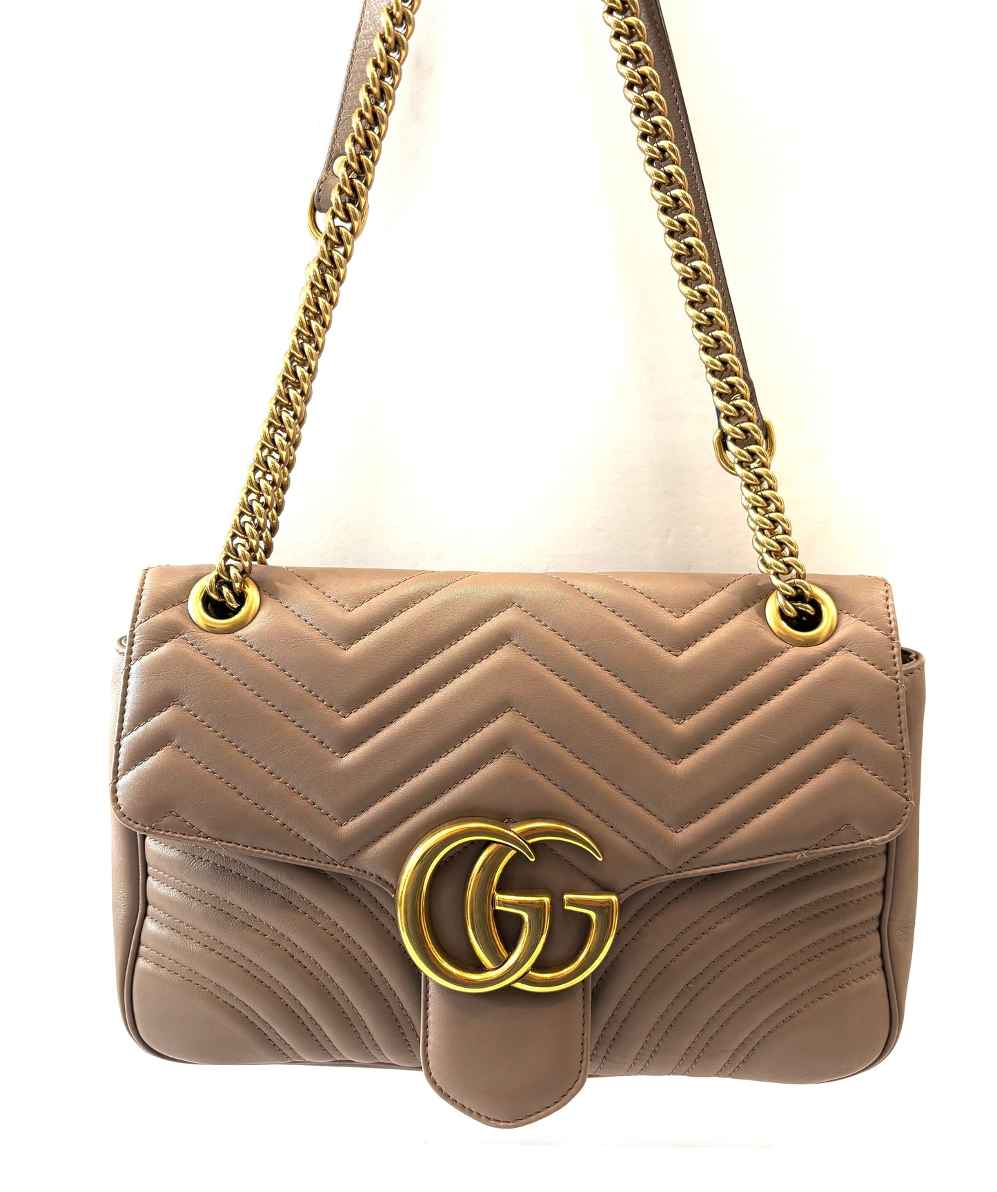 GUCCI GG MARMONT CALFSKIN LEATHER MEDIUM SHOULDER BAG