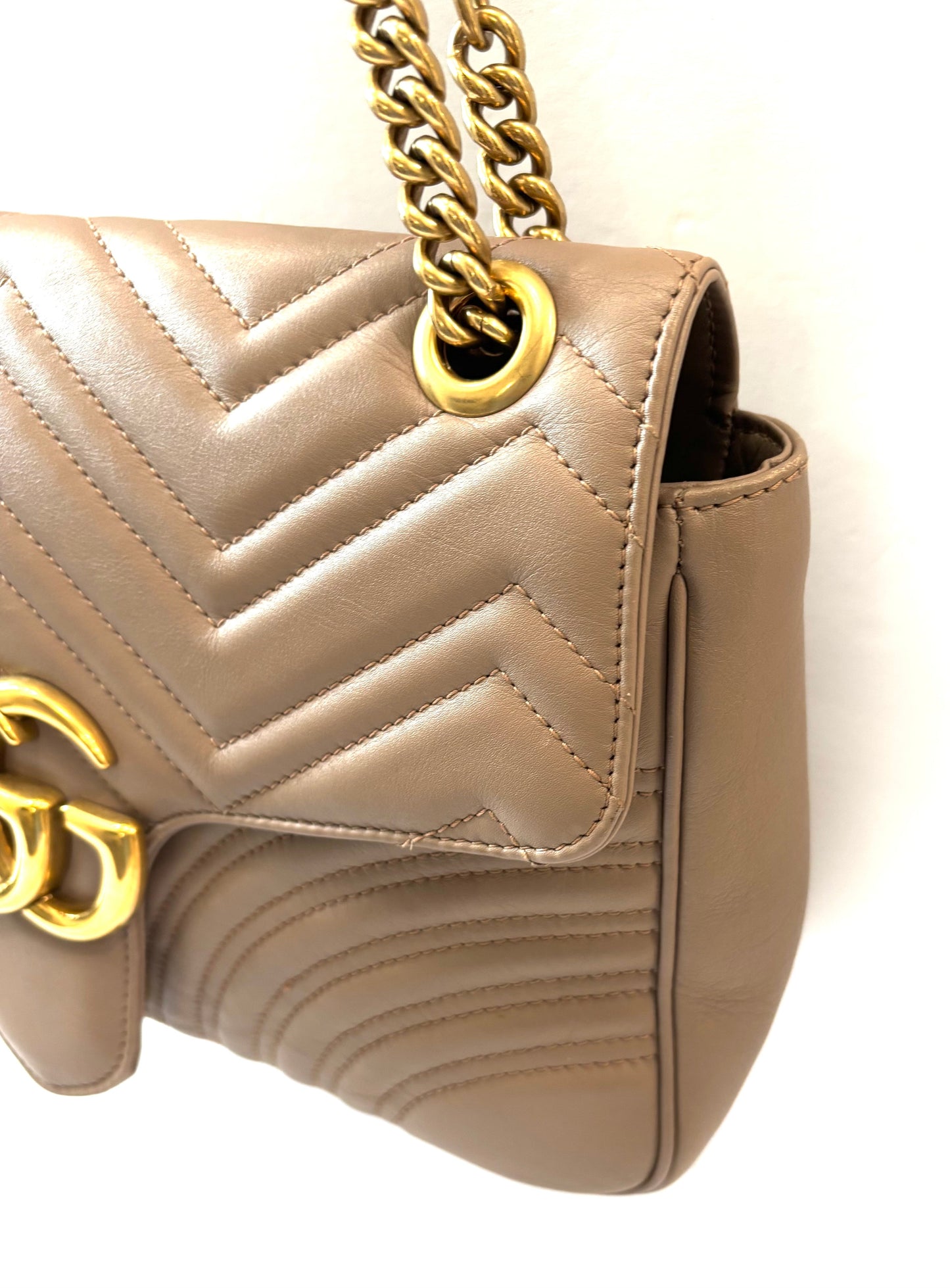 GUCCI GG MARMONT CALFSKIN LEATHER MEDIUM SHOULDER BAG